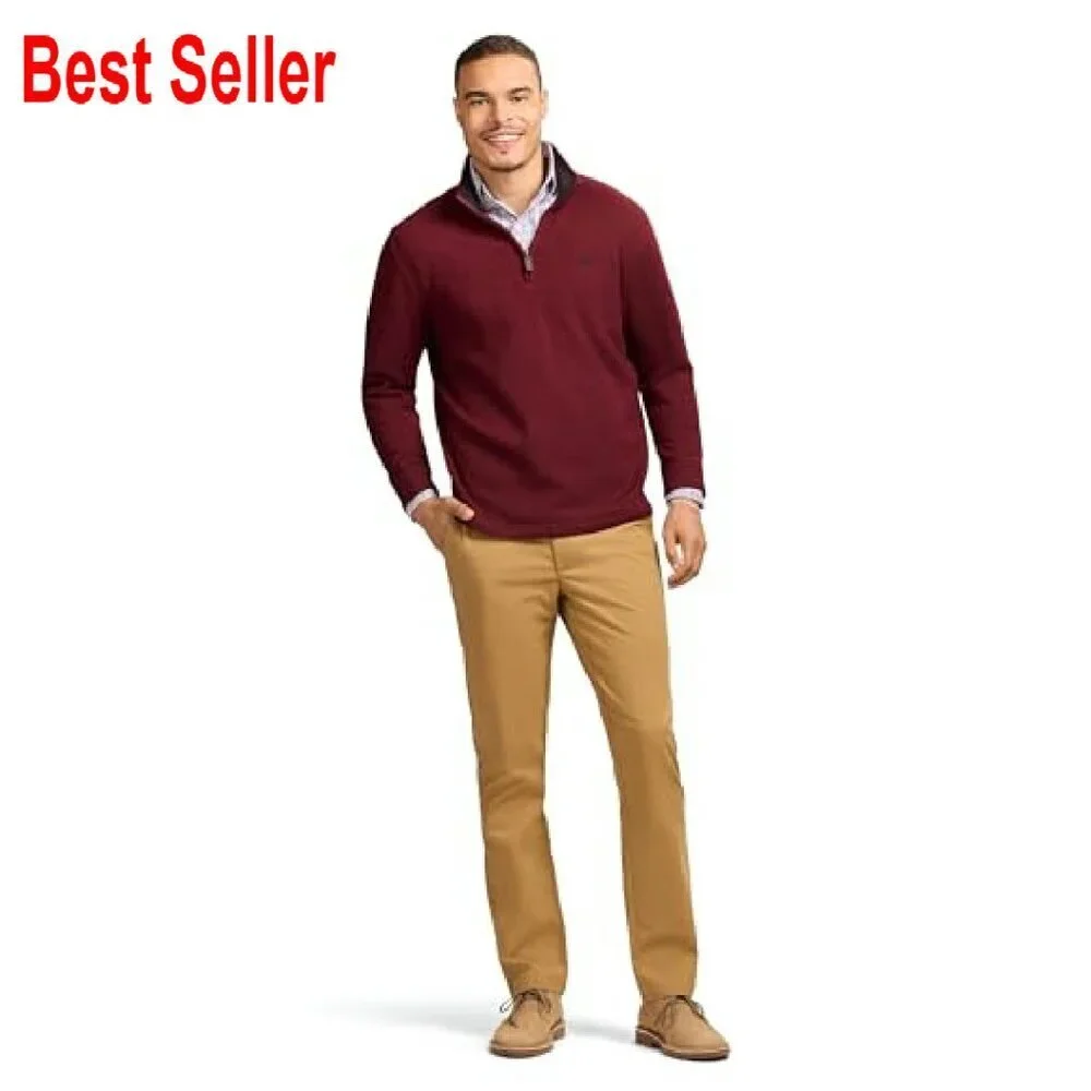Quarter Zip Sweater Fleece Classic Preppy Minimal Eco-Friendly Recycled Fabric